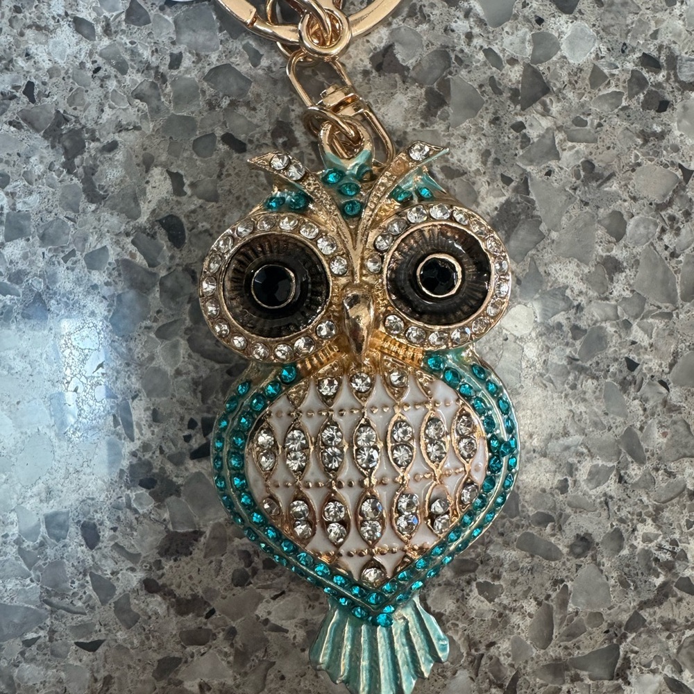 Owl Rhinestone Encrusted Fashion Bag Charm